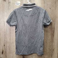 SS Polo Shirt, 1/4 Button Up "Team Spruce Meadows" *vgc, creased velvet
