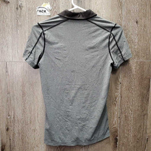 SS Polo Shirt, 1/4 Button Up "Team Spruce Meadows" *vgc, clean, faded