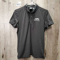 SS Polo Shirt, 1/4 Button Up "Spruce Meadows" *vgc, mnr faded