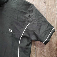 SS Polo Shirt, 1/4 Zip up "Spruce Meadows" *gc, pit stains, hairy, mnr faded & edge rubs