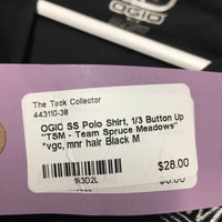 SS Polo Shirt, 1/3 Button Up "TSM - Team Spruce Meadows" *vgc, mnr hair
