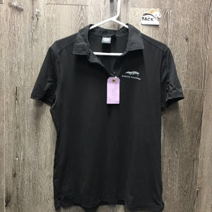 SS Polo Shirt, 1/3 Button Up "Spruce Meadows" *vgc, mnr hair