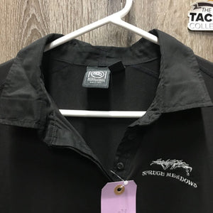 SS Polo Shirt, 1/3 Button Up "Spruce Meadows" *vgc, mnr hair