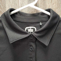 SS Polo Shirt, 1/4 Button Up "TSM - Team Spruce Meadows" *vgc/gc, deodorant sparkles, mnr stains?marks
