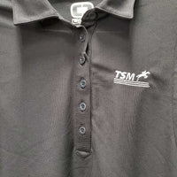 SS Polo Shirt, 1/2 Button Up "TSM - Team Spruce Meadows" *vgc, mnr deodorant sparkles
