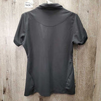 SS Polo Shirt, 1/2 Button Up "TSM - Team Spruce Meadows" *vgc, mnr deodorant sparkles
