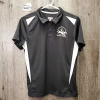 SS Polo Sun Shirt, 1/4 Button Up, Mesh sides "NAJYRC 2012" *gc, peeling logo, snags, hairy