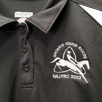 SS Polo Sun Shirt, 1/4 Button Up, Mesh sides "NAJYRC 2012" *gc, peeling logo, snags, hairy
