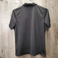 SS Polo Sun Shirt, 1/4 Button Up, Mesh sides "NAJYRC 2012" *gc, peeling logo, snags, hairy
