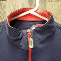 LS Sun Shirt, 1/2 Zip Up, Mesh Sleeves "WEC" *fair/gc, pit stains, dingy sleeves, v.snagged, faded