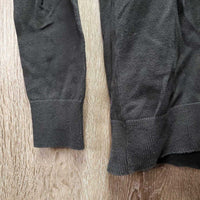 LS V Neck Cotton Sweater "Spruce Meadows" *gc, hair, pilly, faded, edge rubs
