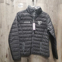 Light Puffy Jacket, Zipper "Equostro" *gc, mnr stains, burn holes & cuff rubs
