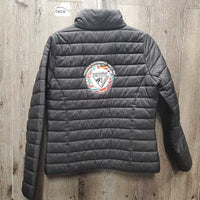 Light Puffy Jacket, Zipper "Equostro" *gc, mnr stains, burn holes & cuff rubs
