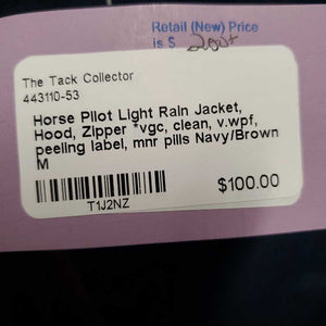 Light Rain Jacket, Hood, Zipper *vgc, clean, v.wpf, peeling label, mnr pills