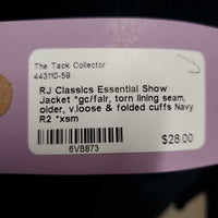 Show Jacket *gc/fair, torn lining seam, older, v.loose & folded cuffs