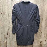 Hvy Dressage Shadbelly, attached Pinnies - Points *gc, older, loose lining weights, puckers, cuff rubs
