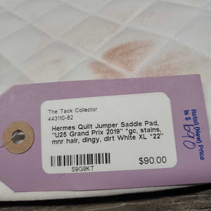 Quilt Jumper Saddle Pad, "U25 Grand Prix 2019" *gc, stains, mnr hair, dingy, dirt