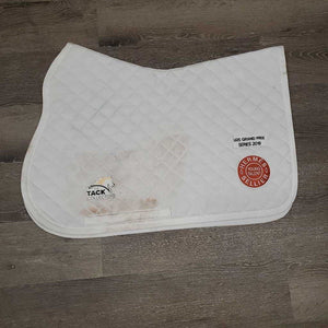 Quilt Jumper Saddle Pad, "U25 Grand Prix 2019" *gc, stains, mnr hair, dingy, dirt