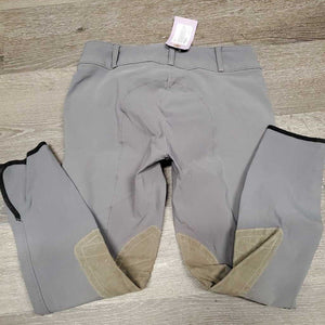 Euro Seat Breeches *gc, seam puckers, faded, rubbed/discolored seat & legs, seat seam: pulls/rubs, snags