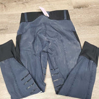 High Elastic Waist Euro Seat Breeches, Pull On *gc, mnr faded, seam puckers
