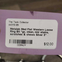 Med Flat Western Loose Ring Bit *gc, clean, mnr stains, scratches & chews
