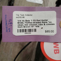 FS Rsd Hunter Bridle, FS/Rsd Braided Reins *xc, clean, mnr creases, rubs & creases