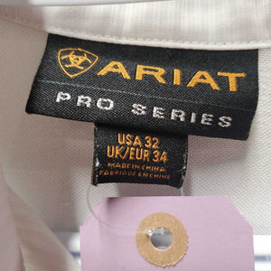 LS Show Shirt, snap collar *gc, pit stains & sparkles, puckers, odler, mnr rubs
