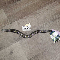 Deep Curved "U" Padded Browband, Bling, Bag, Tag *new
