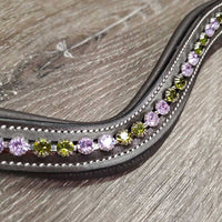 Deep Curved "U" Padded Browband, Bling, Bag, Tag *new
