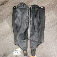 Pr Synthetic Half Chaps, Back Zipper *fair, peeling, bubbled, hairy, dirty, elastic: frays, popped & breaking
