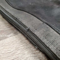 Pr Synthetic Half Chaps, Back Zipper *fair, peeling, bubbled, hairy, dirty, elastic: frays, popped & breaking
