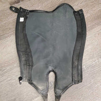 Pr Synthetic Half Chaps, Back Zipper *fair, peeling, bubbled, hairy, dirty, elastic: frays, popped & breaking
