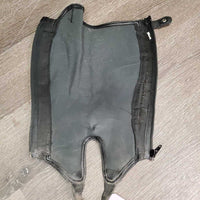Pr Synthetic Half Chaps, Back Zipper *fair, peeling, bubbled, hairy, dirty, elastic: frays, popped & breaking