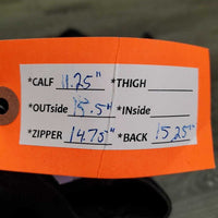 Neoprene Half Chaps *gc, mnr dirt, rubs, faded & loose threads
