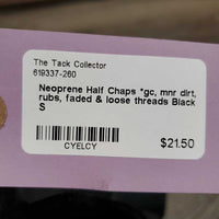 Neoprene Half Chaps *gc, mnr dirt, rubs, faded & loose threads
