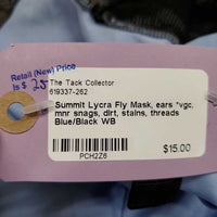 Lycra Fly Mask, ears *vgc, mnr snags, dirt, stains, threads