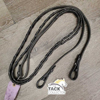 Pr Leather Braided Reins *vgc/xc, mnr film, scraped edges & bend
