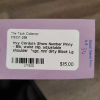 Hvy Cordura Show Number Pinny - Bib, waist clip, adjustable shoulder *vgc, mnr dirty
