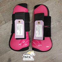 Pr Open Front Boots, velcro *vgc, mnr hair, dirt, scrapes & stains
