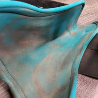 Pr Open Front Boots, velcro *gc, dirty, stains, scrapes
