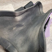 Pr Open Front Boots, velcro *vgc/gc, mnr hair, scrapes & dirt
