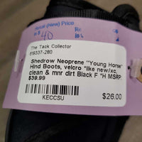 Neoprene "Young Horse" Hind Boots, velcro *like new/xc, clean & mnr dirt

