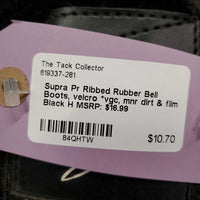 Pr Ribbed Rubber Bell Boots, velcro *vgc, mnr dirt & film
