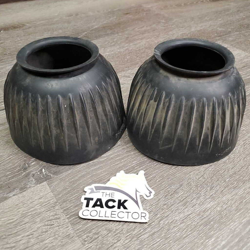 Pr Soft Ribbed Rubber Bell Boots, Pull On *gc, dirty, scratches, film, slice/cut