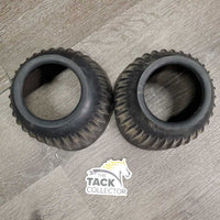 Pr Soft Ribbed Rubber Bell Boots, Pull On *gc, dirty, scratches, film, slice/cut