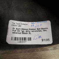 Pr Soft Ribbed Rubber Bell Boots, Pull On *gc, dirty, scratches, film, slice/cut