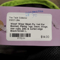 Mesh Fly Veil Ear Bonnet, Piping *vgc, clean, snags, mnr rubs, pills & curled edge
