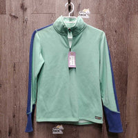 JUNIORS LS 1/3 Zip Fleece Sweater *xc, mnr pills