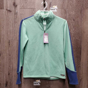 JUNIORS LS 1/3 Zip Fleece Sweater *xc, mnr pills