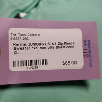JUNIORS LS 1/3 Zip Fleece Sweater *xc, mnr pills
